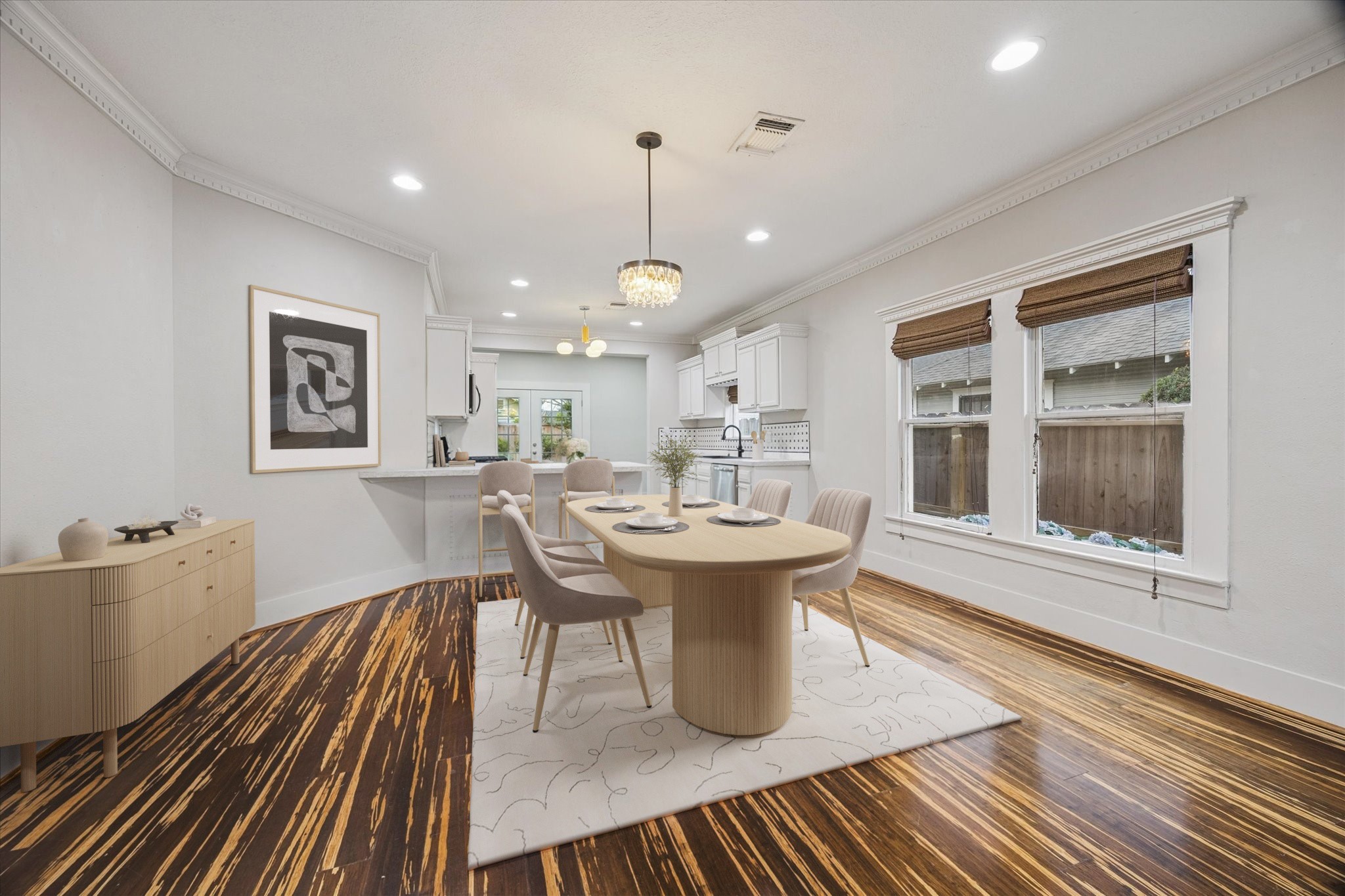1124 Dunbar Street Houston, TX 77009 - Photo 5 of 21 Dining room off of the kitchen with great windows *this photo is virtually staged*