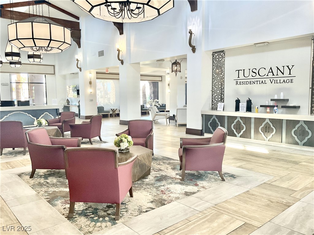 Undisclosed Address Henderson, NV 89011 - Photo 29 of 30 Lobby with high vaulted ceiling and beam ceiling