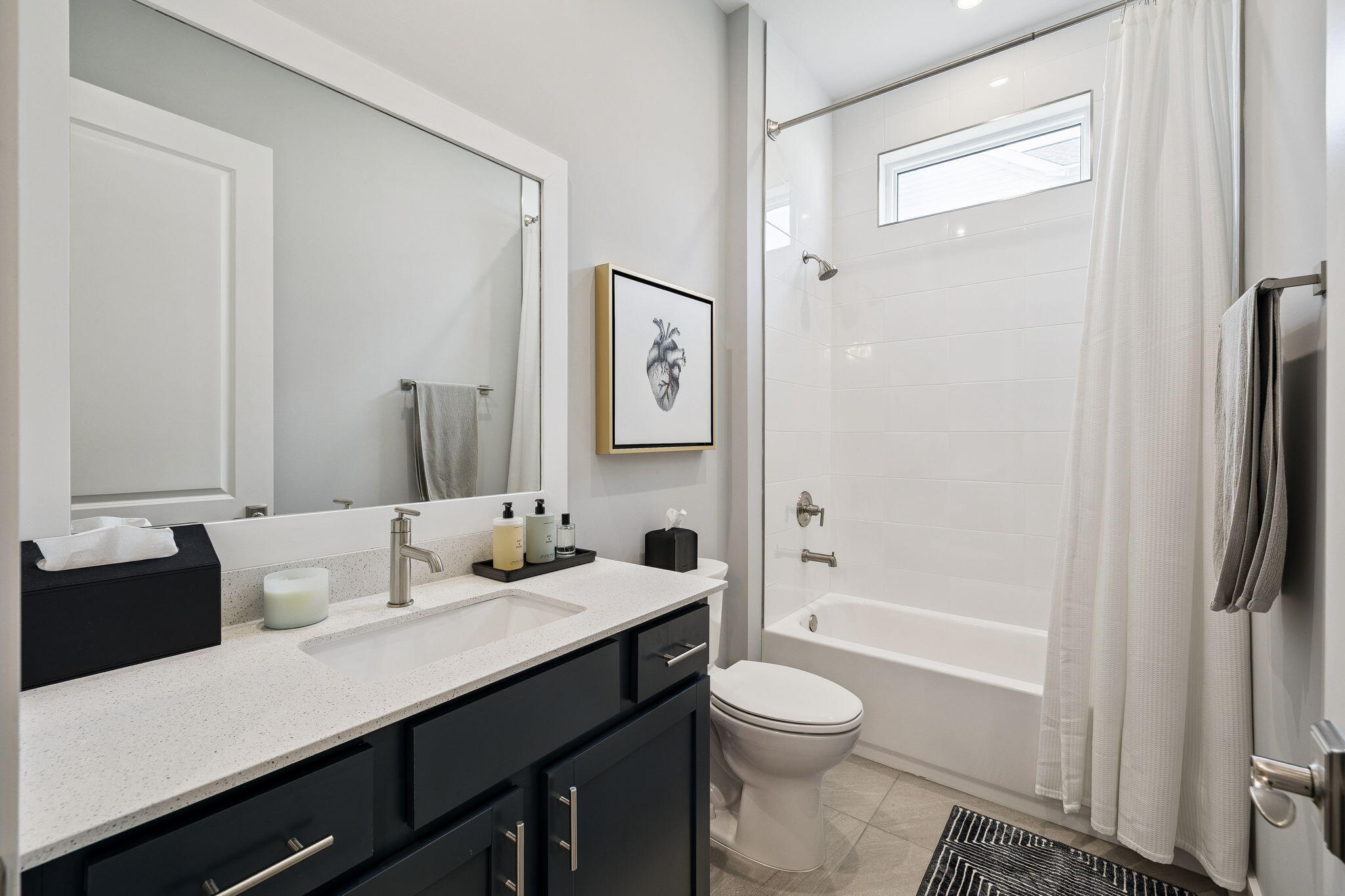 70 River Rise Way Inlet Beach Inlet Beach, FL 32461 - Photo 24 of 59 a bathroom with a granite countertop sink toilet a shower and a bathtub