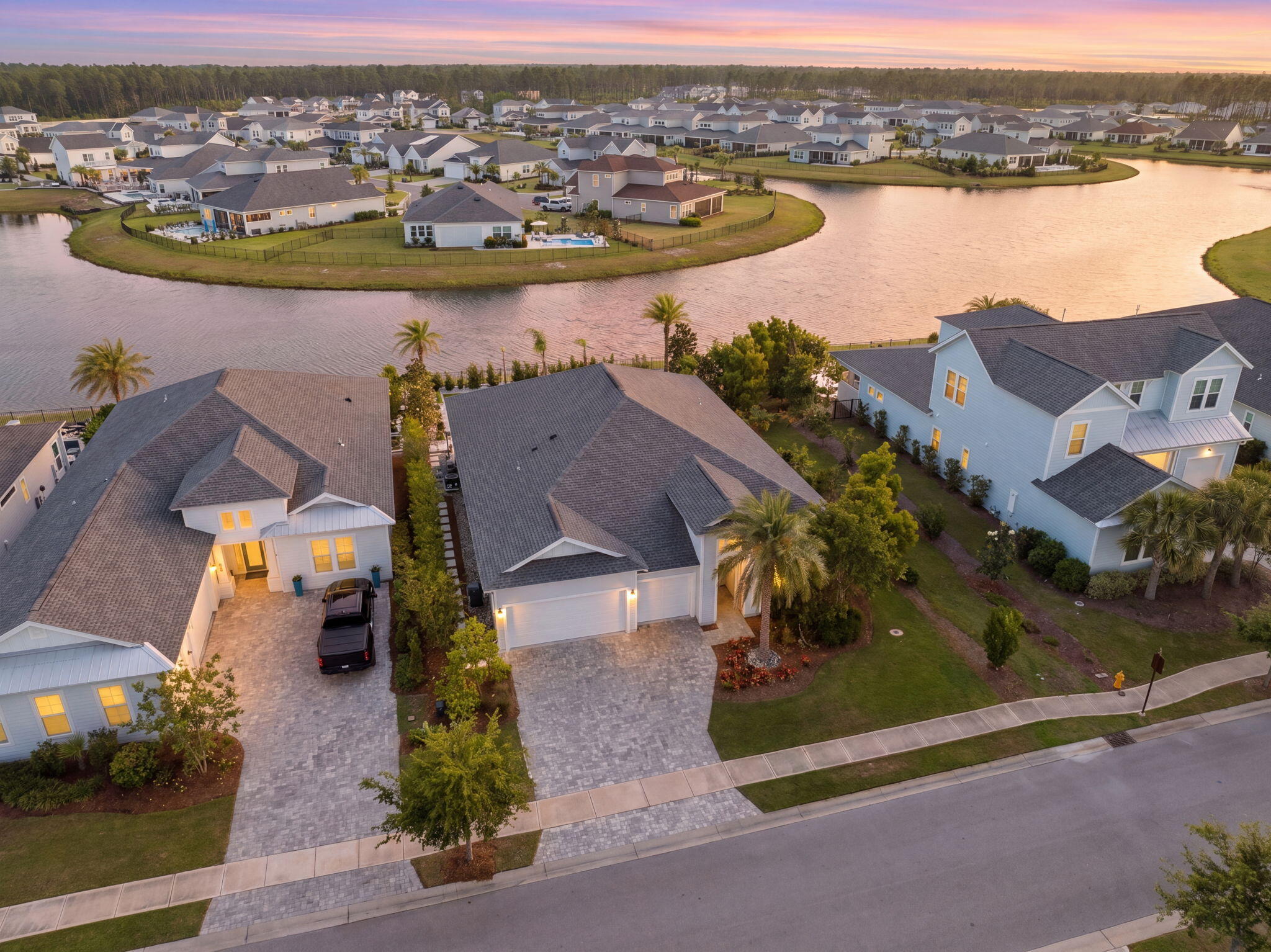 70 River Rise Way Inlet Beach Inlet Beach, FL 32461 - Photo 34 of 59 an aerial view of residential houses with outdoor space and ocean view