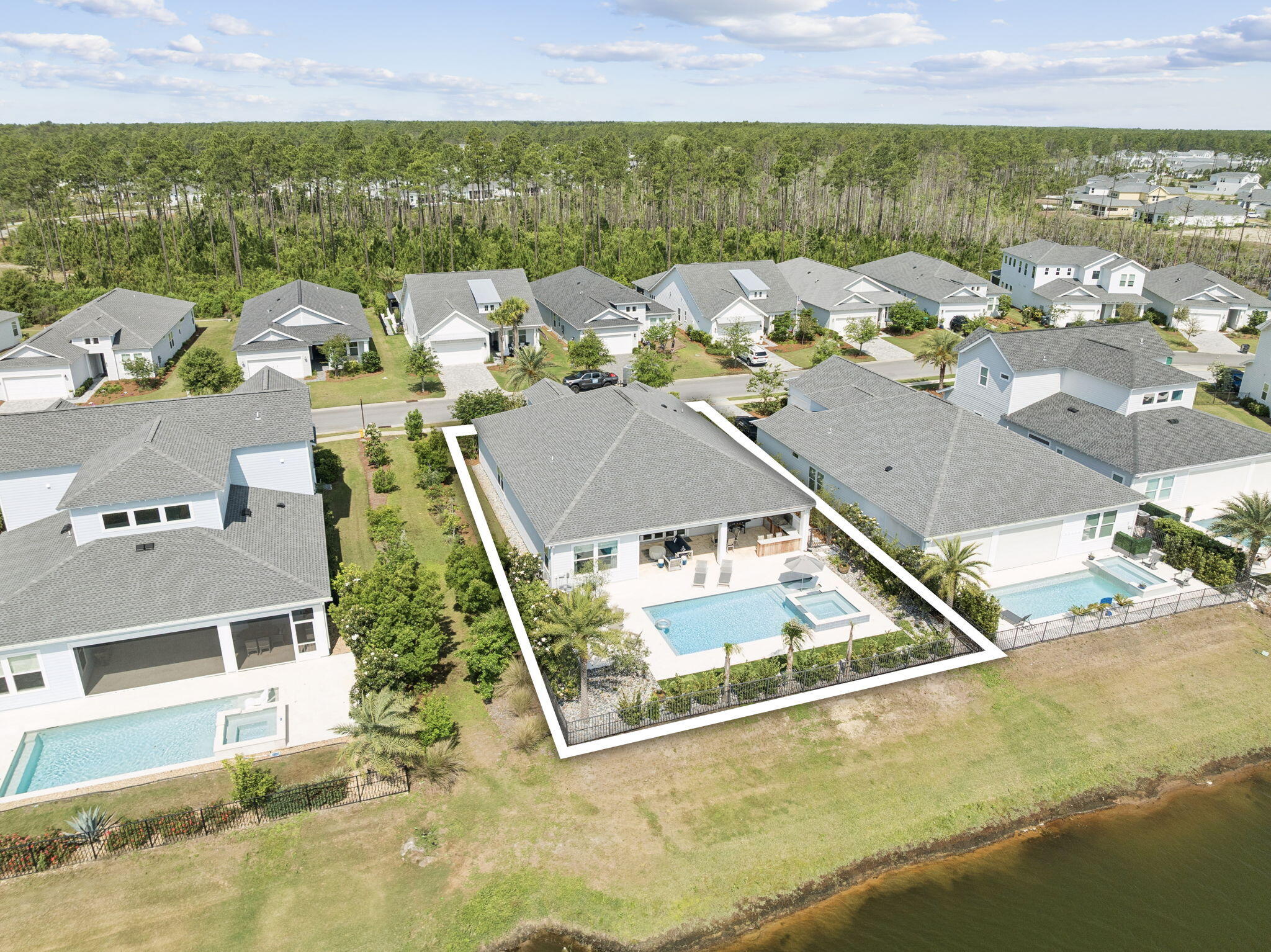 70 River Rise Way Inlet Beach Inlet Beach, FL 32461 - Photo 46 of 59 an aerial view of a house with a ocean view