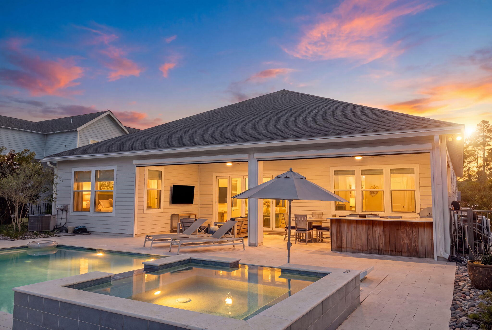 70 River Rise Way Inlet Beach Inlet Beach, FL 32461 - Photo 53 of 59 a view of a house with swimming pool and porch with furniture