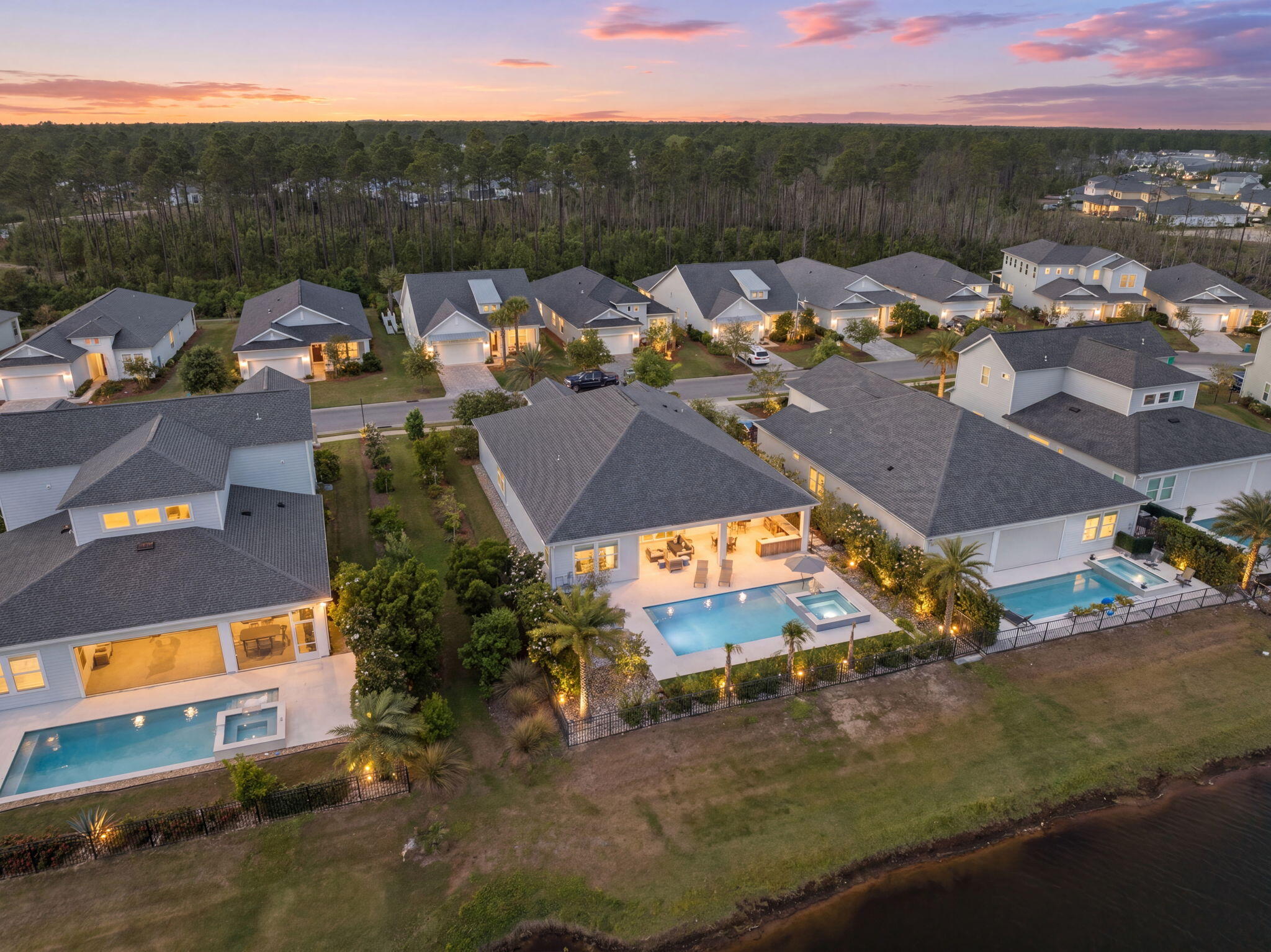 70 River Rise Way Inlet Beach Inlet Beach, FL 32461 - Photo 56 of 59 an aerial view of a house with a lake view