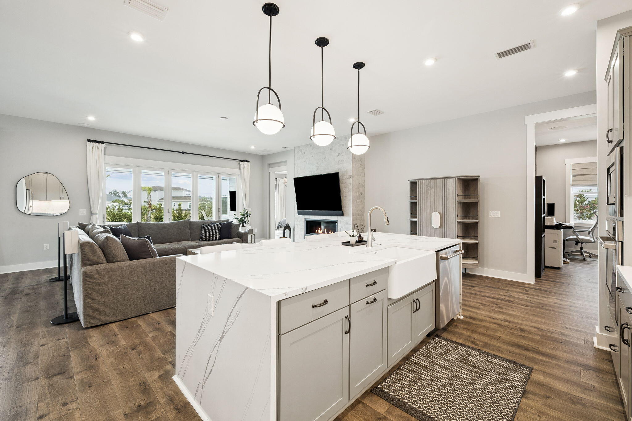 70 River Rise Way Inlet Beach Inlet Beach, FL 32461 - Photo 7 of 59 a large white kitchen with a large island in it
