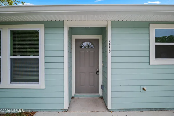 a view of front door of house