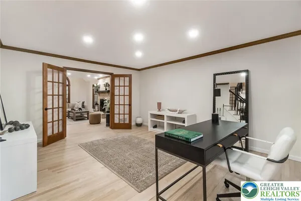 a living room with furniture