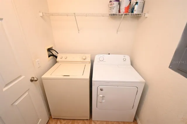 a view of a bench in a backyard