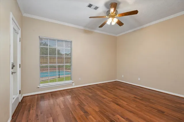 an empty room with windows