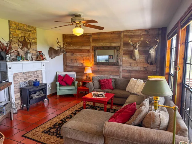 a living room with furniture and a couch