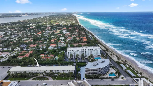 a view of an ocean with a terrace