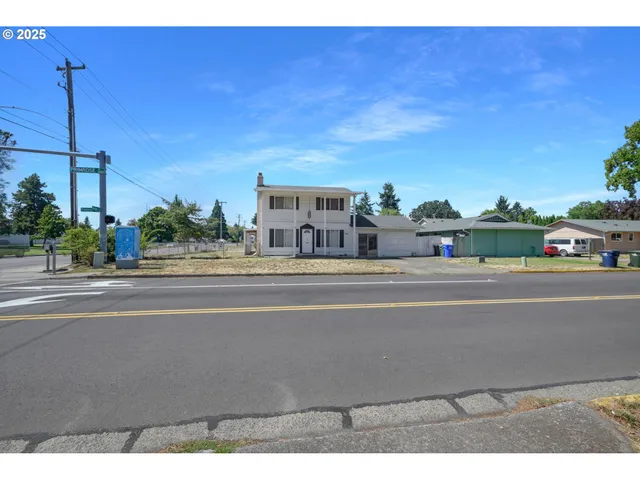 a view of a building with a street view