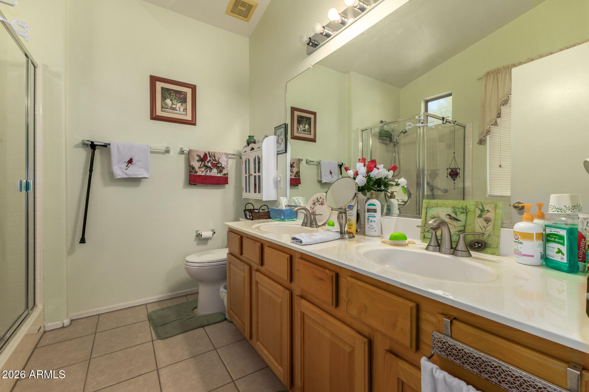 3448 West Webster Court Anthem, AZ 85086 - Photo 16 of 40 a bathroom with a sink mirror vanity and toilet