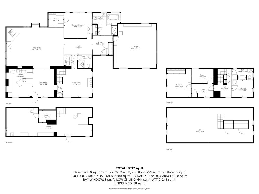 3408 Oak Hill Road Emmaus, PA 18049 - Photo 89 of 93 Comprehensive floor plan illustrating the multi-level layout and spatial flow of the entire home.