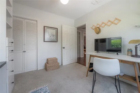 a workspace with a couch