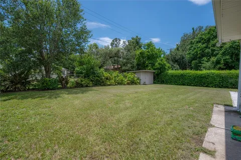 a view of a backyard