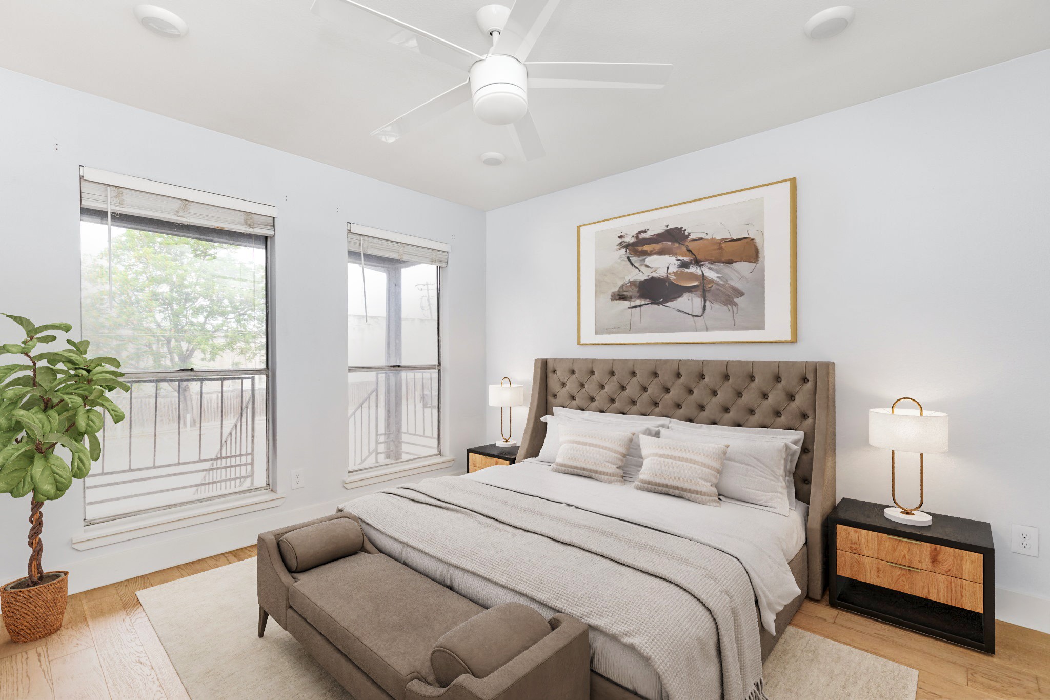 909 Reinli Street, Unit 232 Austin, TX 78751 - Photo 3 of 13 a bedroom with a large bed and a window