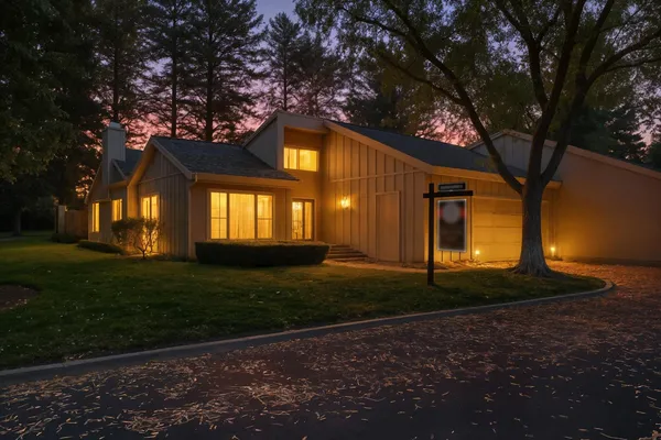 a house view with a garden space