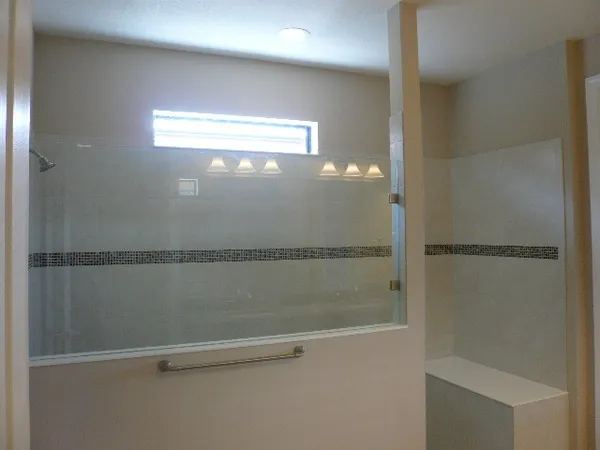 a bathroom with a shower