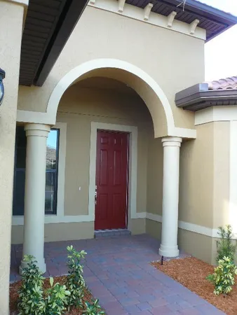 a front view of a house