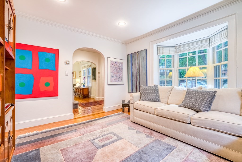 222 Bonad Road Brookline, MA 02467 - Photo 3 of 30 a living room with furniture and floor to ceiling windows