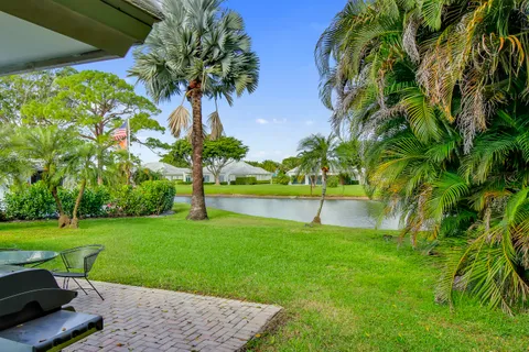 a view of a garden with a bench