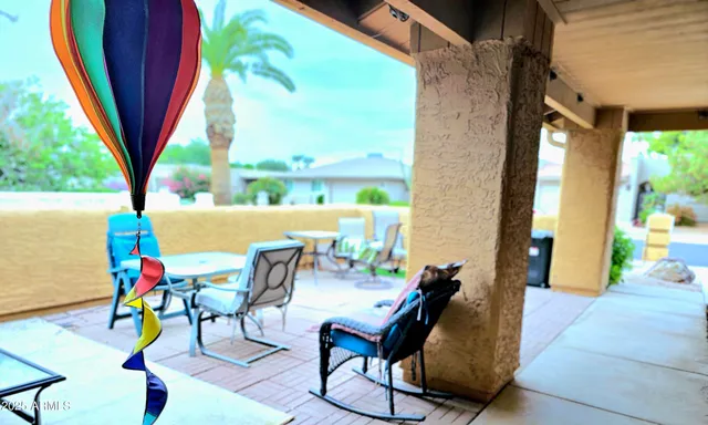 a outdoor space with furniture