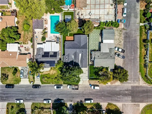 an aerial view of multiple house