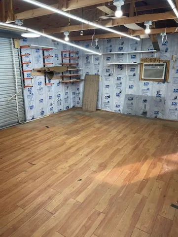 a view of a garage room