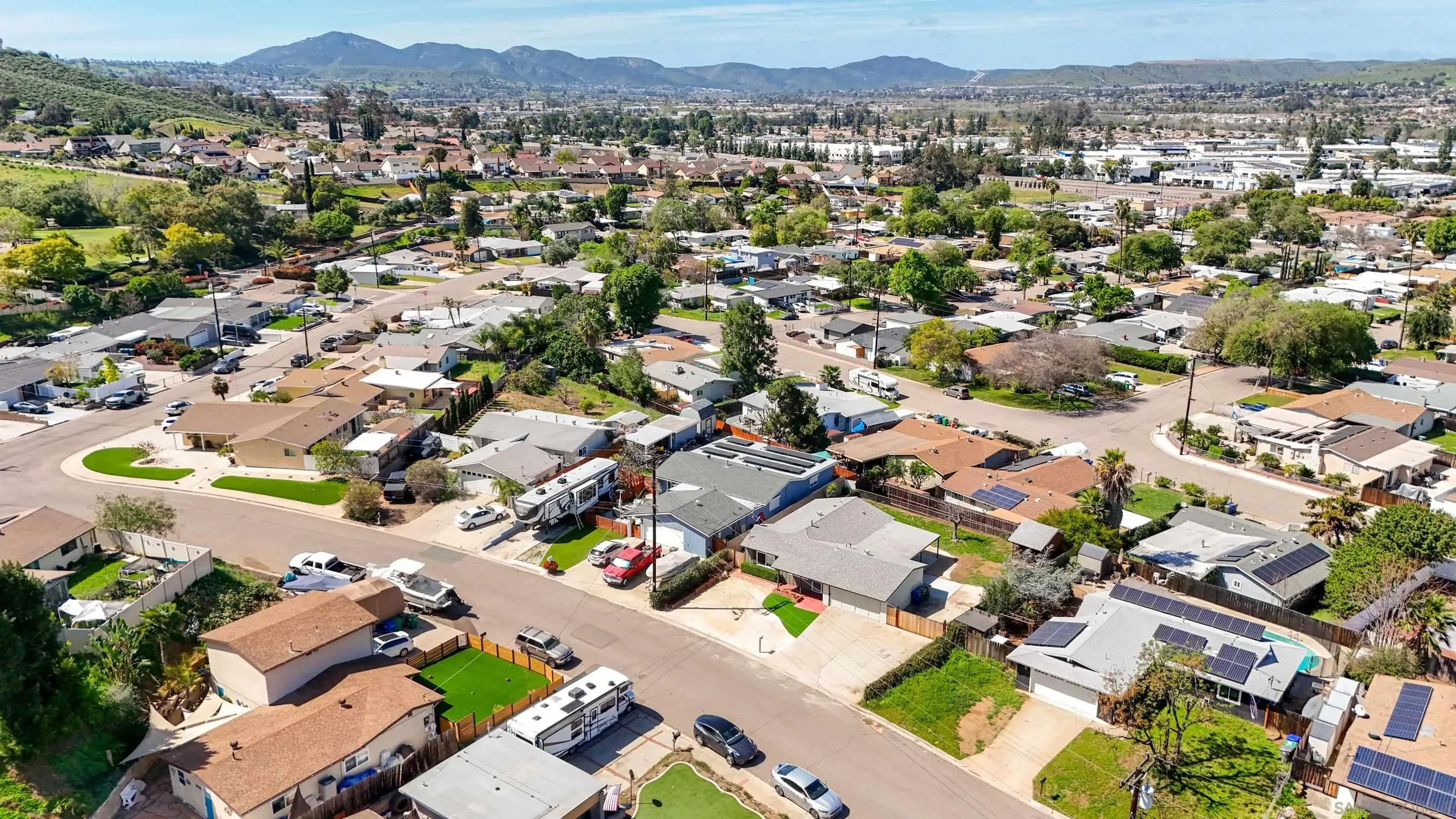 11102 Shadow Hill Way Santee, CA 92071 - Photo 29 of 30 an aerial view of a city with lots of residential buildings