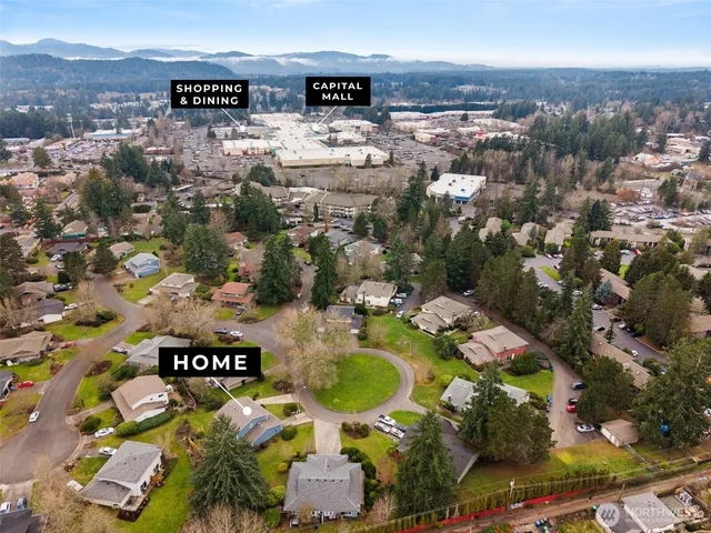 an aerial view of multiple house