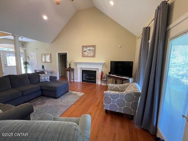 90 Links Bend Way Springville, TN 38256 - Photo 16 of 44 a living room with furniture a flat screen tv and a fireplace