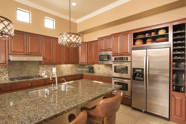 a bedroom with a bed and a mirror