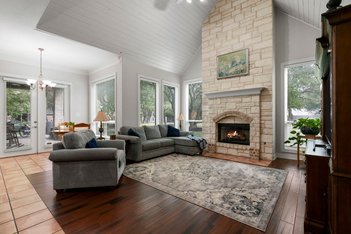 209 Goldridge Drive Georgetown, TX 78633 - Photo 15 of 40 a living room with furniture and a fireplace