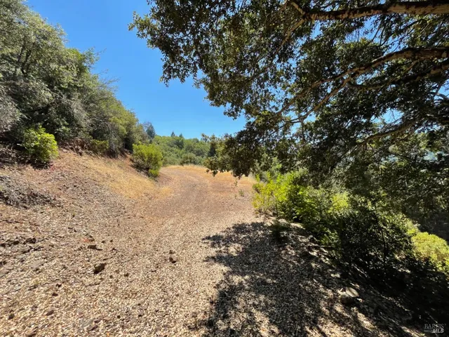 a view of lake with green space