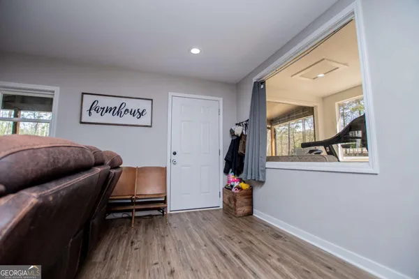 a living room with furniture