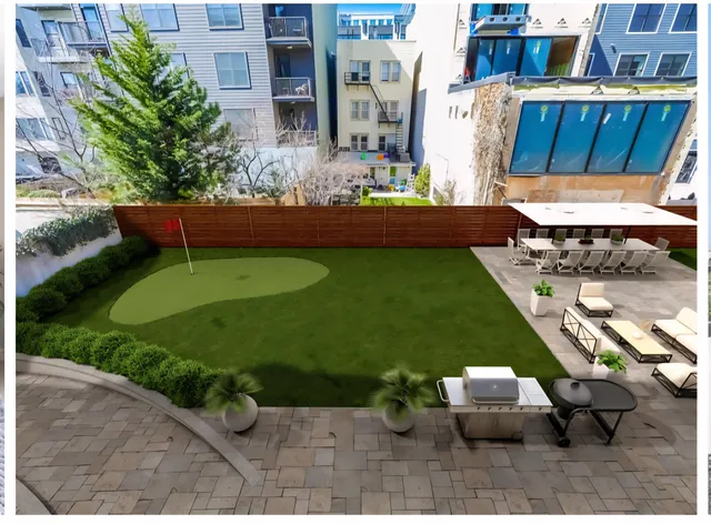 a view of yard from outdoor seating