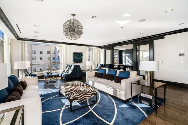 a view of city with tall buildings