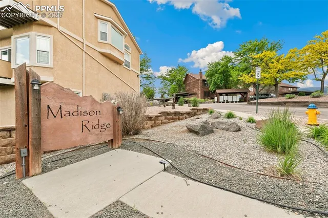 a view of a street with houses