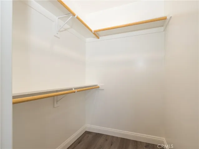 a view of small space with racks on the wall