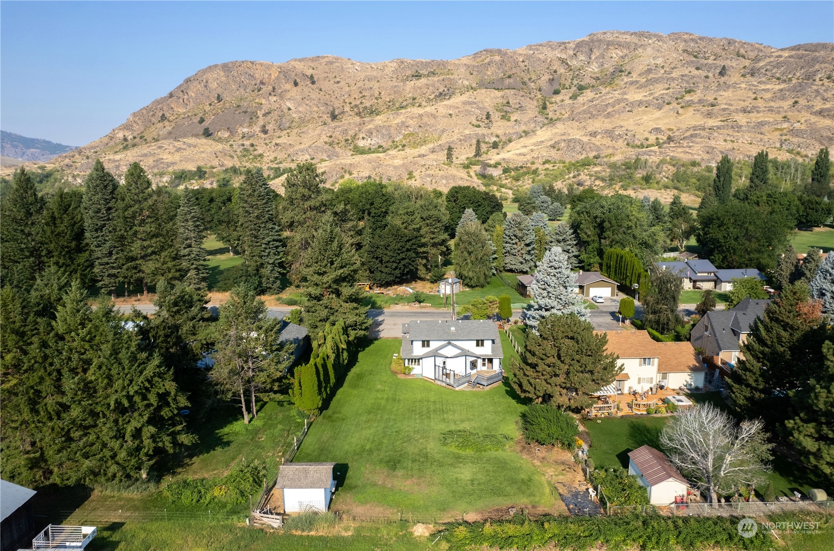 10 Pogue Road Okanogan, WA 98840 - Photo 39 of 40 a aerial view of a house with a yard