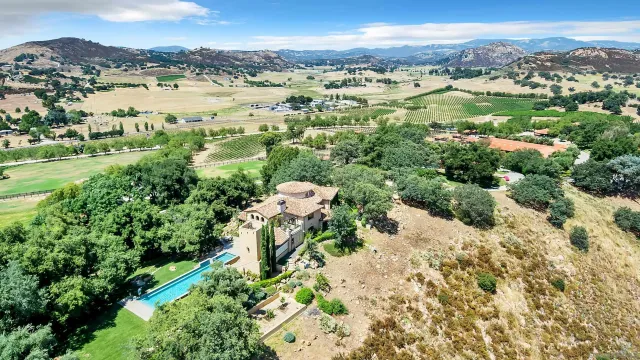 an aerial view of a house