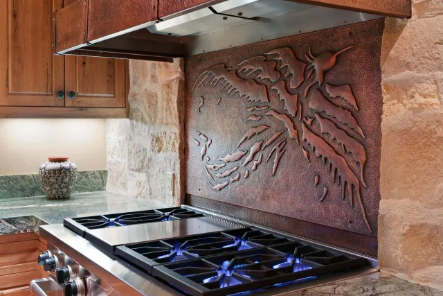 a close up of a stove