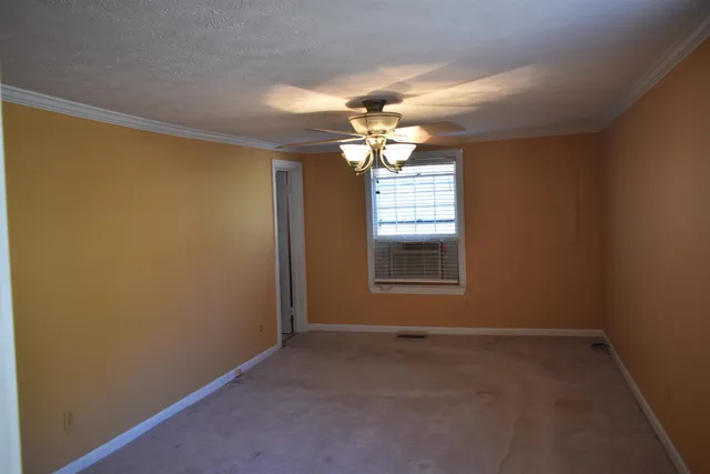 a view of a livingroom with a window