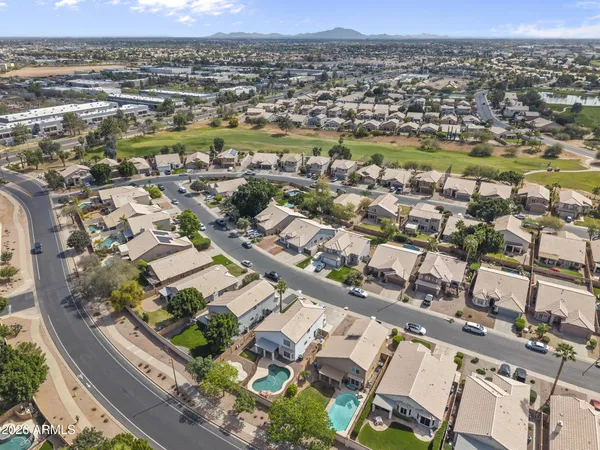 an aerial view of multiple house