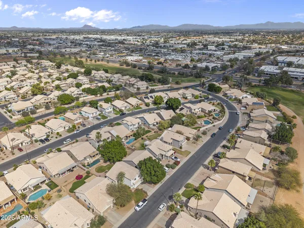 an aerial view of a city