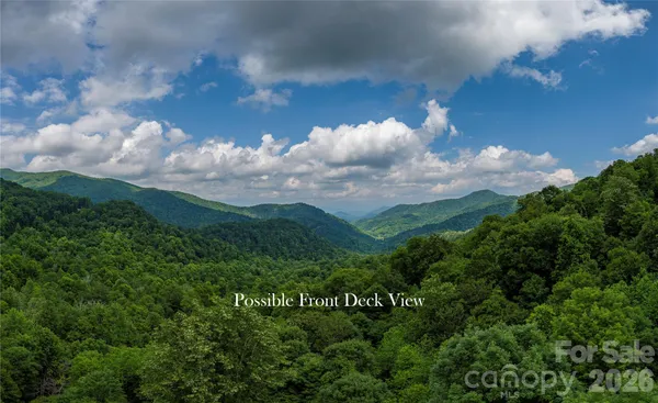 a view of a city with lush green forest