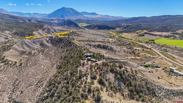 a view of a city with a mountain