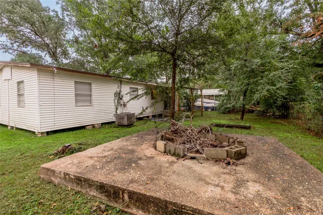 a view of a backyard with a garden