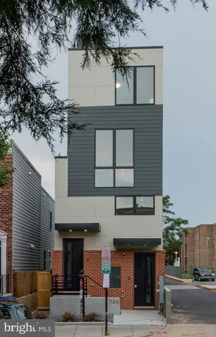 a front view of a building with street