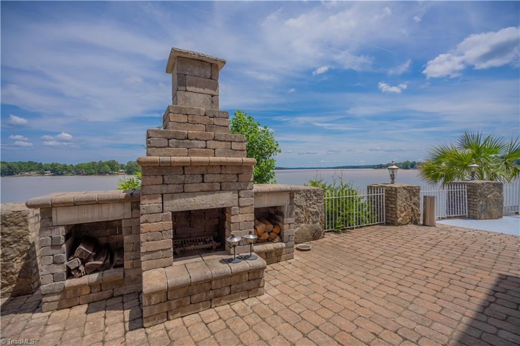 Outdoor fireplace lakeside